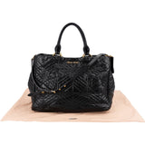 Miu Miu Black Matelassé Nappa Leather Tote Handbag