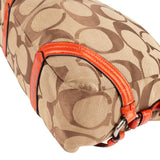 Coach Monogram Signature Patent Leather Hobo Shoulder Bag