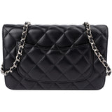 Chanel Quilted Caviar Leather Palladium Wallet On Chain Crossbody Bag