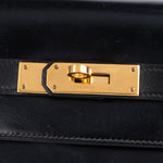 Hermès Box Calf Kelly Sellier 28 Handbag xx stempel / auf schwarz gefärbt? - vintageandkickz