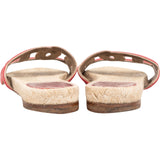 Hermès Red Leather Raffia Famosa Espadrille Sandals (37)