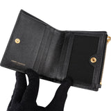 Saint Laurent Grain de Poudre Matelassé Compact Zip Around Wallet