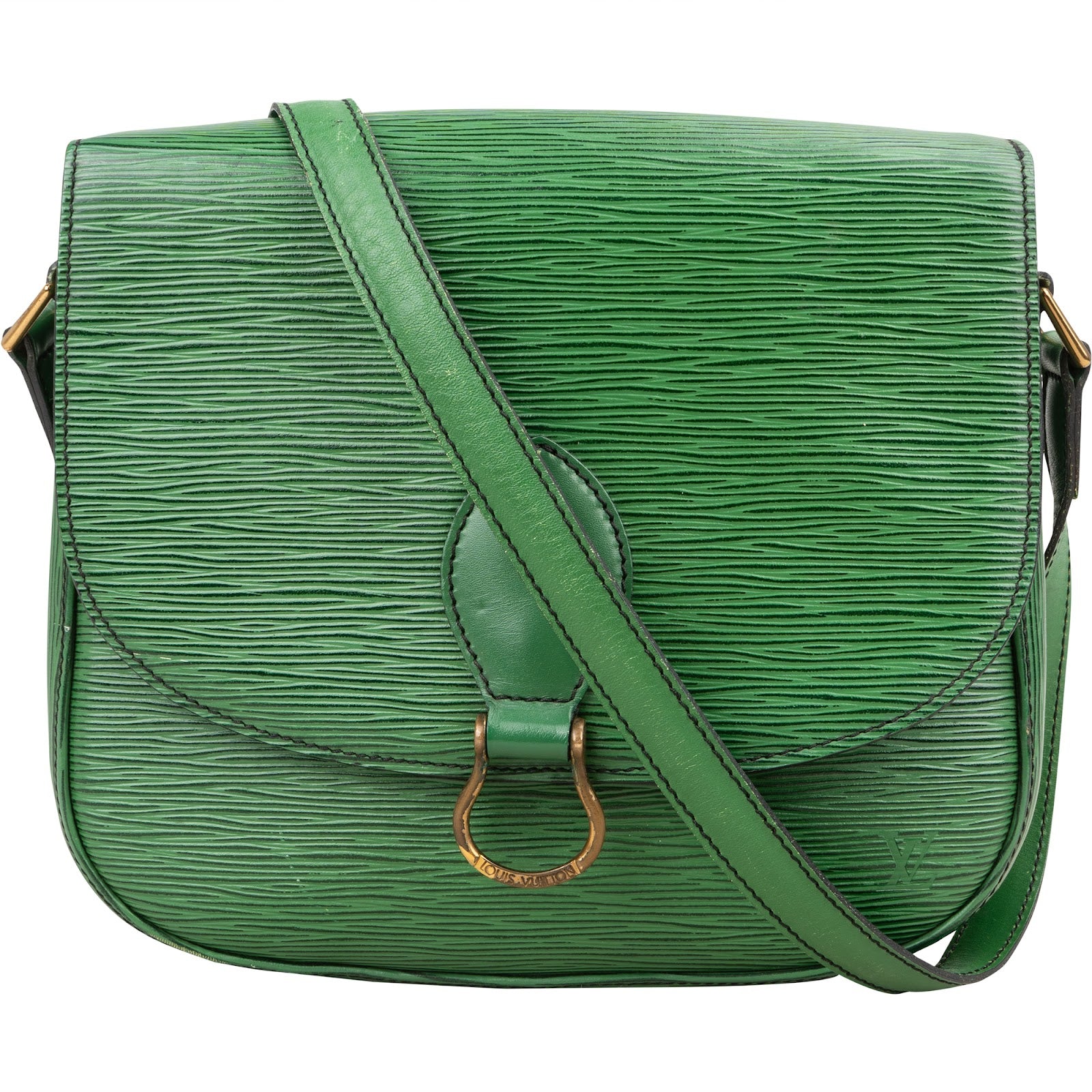 Louis Vuitton Green Epi Leather Saint Cloud GM Crossbody Bag - vintageandkickz