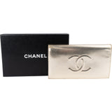 Chanel Metallic Leather Timeless CC Long Flap Wallet