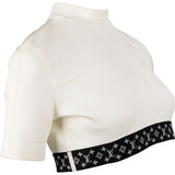 Louis Vuitton Blanco Monogram Band Sporty Crop Top (DE 40 / FR 42)