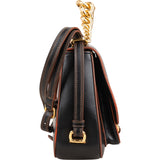 Miu Miu Black Calfskin Chain Handle Shoulder Handbag