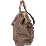 Miu Miu Vitello Lux Leather Gathered Tote Shoulder Bag