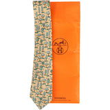 Hermès Tree Print Silk Tie Krawatte