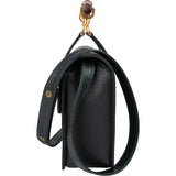 Gucci Grained Leather Bamboo Top Handle Turnlock Crossbody Handbag
