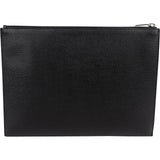Saint Laurent Grained Leather Leather Clutch