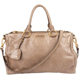 Miu Miu Vitello Lux Leather Bowler Handbag