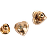 Christian Dior Gold Tone Heart Pendant Necklace + Earrings Set