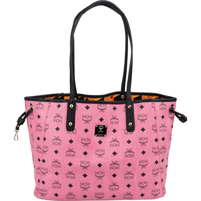 MCM Monogram Visetos Liz Reversible Shopper Tote Shoulder Bag