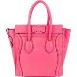 Céline Pink Drummed Calfskin Luggage Handbag