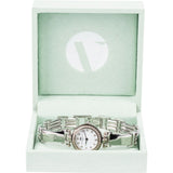 Balenciaga Silver Tone Diamond Bezel 8018 Watch
