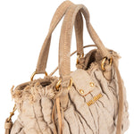 Miu Miu Quilted Fabric City Handbag - vintageandkickz