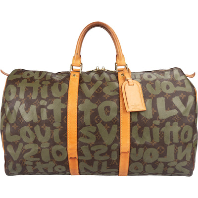 Louis Vuitton Limited Monogram Canvas Graffiti Keepall 50 Travel Bag