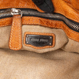 Miu Miu Grained Leather Drawstring Tote Shoulder Bag