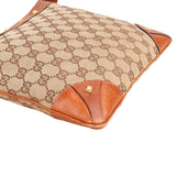 Gucci Monogram GG Canvas Studded Flat Messenger Crossbody Bag