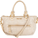 Miu Miu Quilted Nappa Leather Tote Handbag