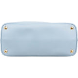 Prada Blue Saffiano Leather Tote Double Handbag