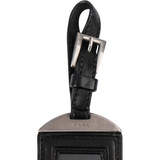 Prada Black Leather Small Luggage Tag Bag Charm