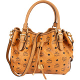 MCM Monogram Visetos Dessau Drawstring Bucket Handbag
