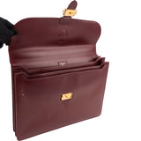Cartier Bordeaux Leather Briefcase Porte Documents Handbag
