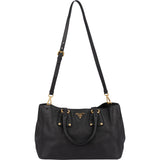 Prada Black Vitello Daino Leather Tote Handbag