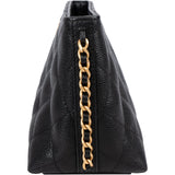 Chanel Quilted Caviar Leather Side Chain Clutch Bag