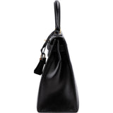 Hermès Noir Box Calf Kelly Sellier 28 Handbag