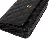 Chanel Quilted Caviar Leather Wallet On Chain Crossbody Bag