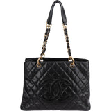 Chanel Quilted Caviar Leather Grand Shopping Tote Shoulder Bag