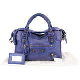 Balenciaga Purple Leather Classic City Handbag