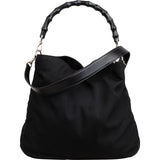Gucci Nylon Bamboo Handle Hobo Shoulder Bag