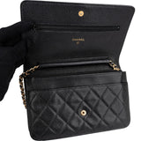 Chanel Quilted Caviar Palladium Wallet On Chain Crossbody Bag