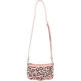 MCM Monogram Visetos Pink Leopard Print Aren Pochette Crossbody Handbag