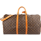Louis Vuitton Monogram Canvas Keepall 55 Bandoulière Travel Bag