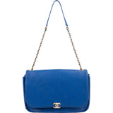 Chanel Quilted Stitched Leather Side Chain Single Flap Shoulder Bag