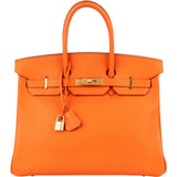 Hermès Orange H Togo Leather Birkin 35 Handbag