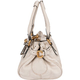 Chloé White Grained Leather Paddington Handbag