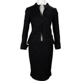 Chanel Black Tweed Jacket Skirt Set (FR 38 / DE 36)