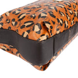 MCM Monogram Leopard Print Visetos Drawstring Tote Handbag