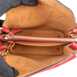 MCM Red Pebbled Leather Aren Mini Top Handle Crossbody Bag