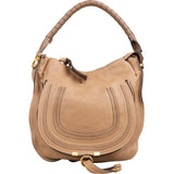 Chloé Pebbled Leather Marcie Saddle Hobo Shoulder Bag