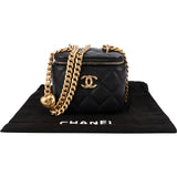 Chanel Quilted Caviar Mini Heart Chain Vanity Case Crossbody Bag