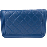 Chanel Quilted Lambskin Palladium Boy Wallet On Chain Crossbody Bag