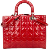 Christian Dior Quilted Patent Leather Lady Dior Handbag