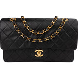 Chanel Quilted Lambskin Medium 24K Gold Double Flap Shoulder Bag