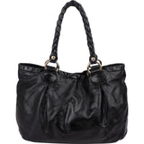 Miu Miu Vitello Leather Braided Handle Tote Shoulder Bag
